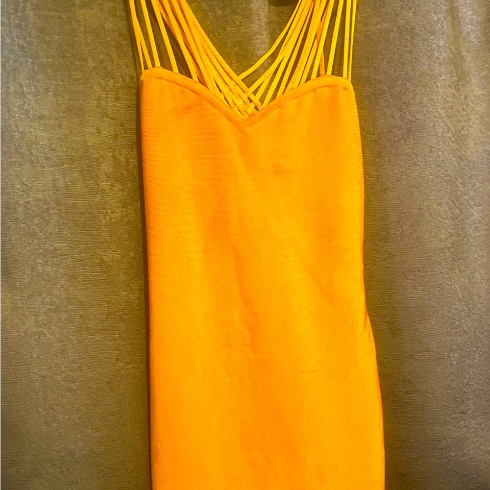 Yellow women’s cocktail party dress like new